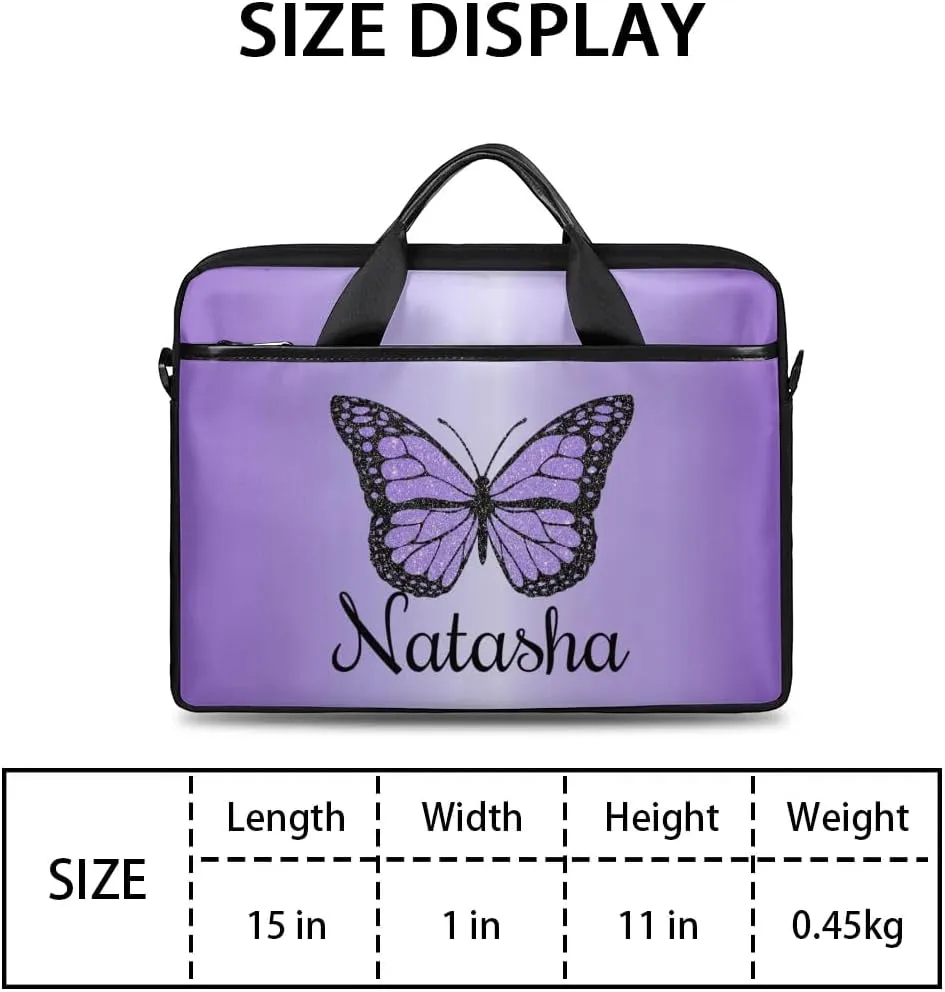 Personalized Laptop Bag Case Briefcases Shoulder Bag for Women, Custom Computer Cases for Laptops Hot Pink Flower
