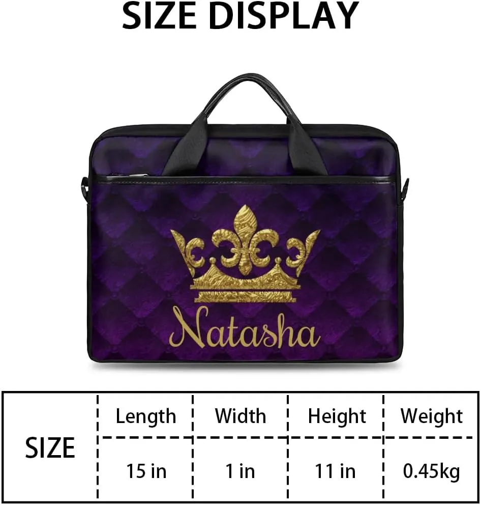 Personalized Laptop Bag Case Briefcases Shoulder Bag for Women, Custom Computer Cases for Laptops Hot Pink Flower