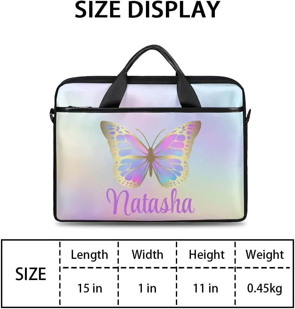 Personalized Laptop Bag Case Briefcases Shoulder Bag for Women, Custom Computer Cases for Laptops Hot Pink Flower