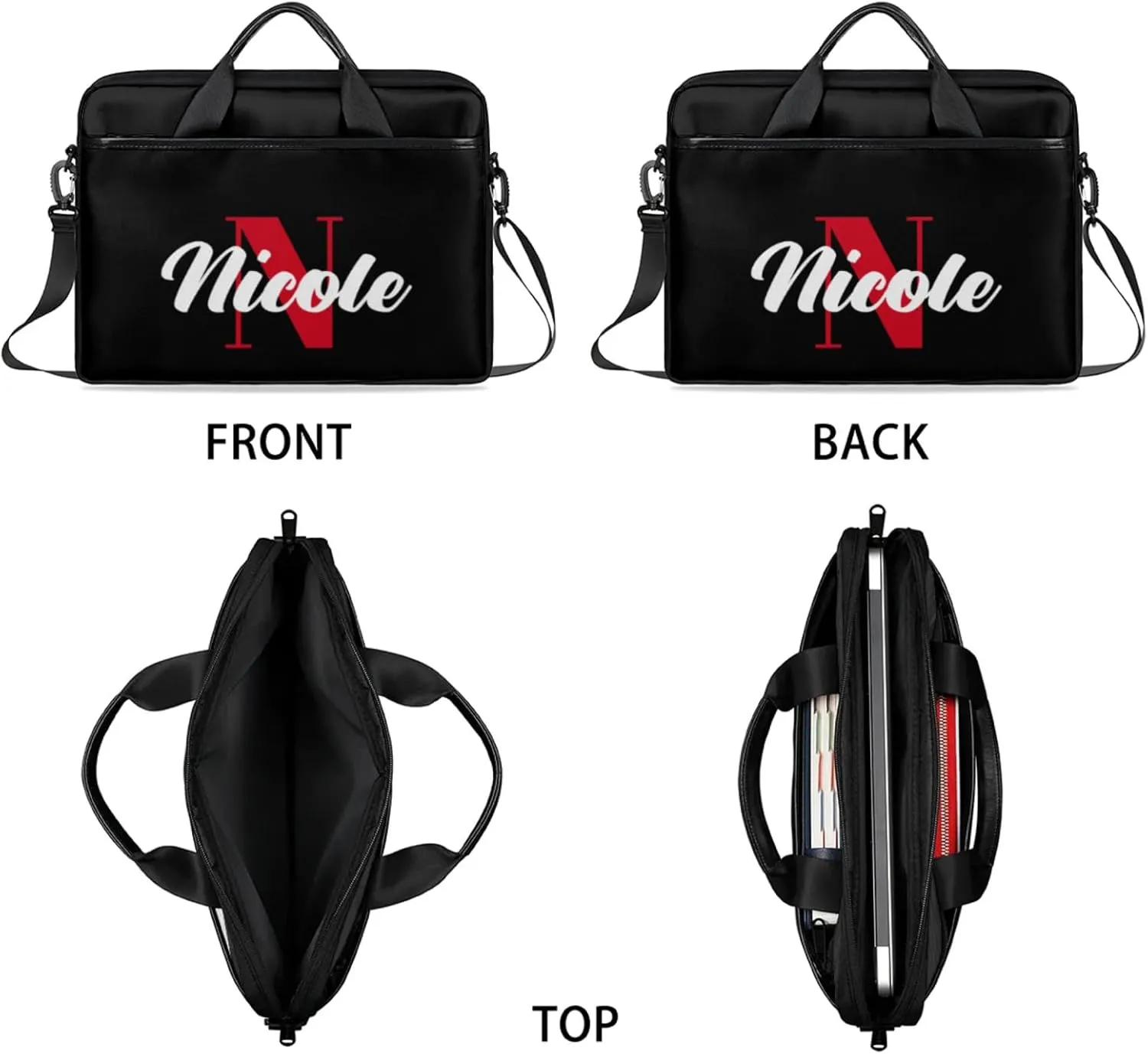 Personalized-Laptop-Bag-Case Briefcases Shoulder Bag for Women Man, Custom Computer Cases for Laptops