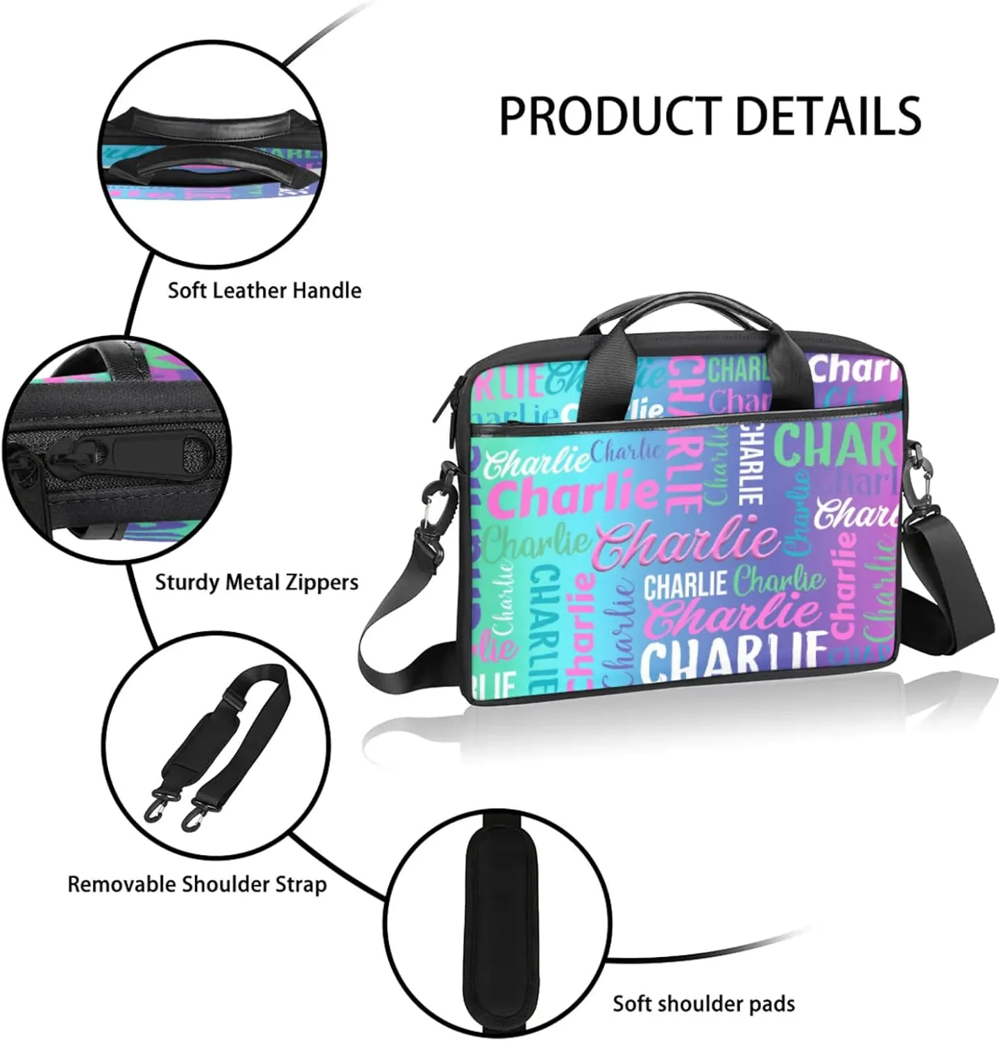Personalized-Laptop-Bag-Case Briefcases Shoulder Bag for Women Man, Custom Computer Cases for Laptops