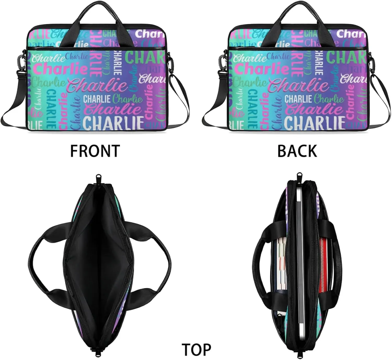 Personalized-Laptop-Bag-Case Briefcases Shoulder Bag for Women Man, Custom Computer Cases for Laptops