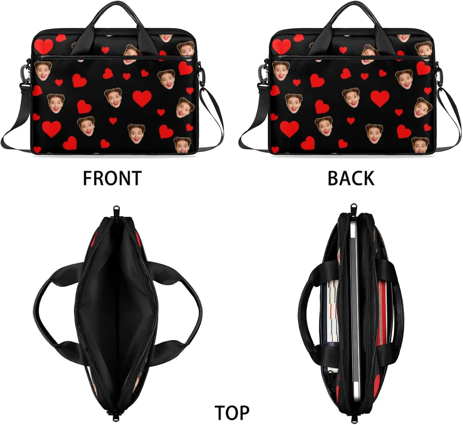 Personalized-Laptop-Bag-Case Briefcases Shoulder Bag for Women Man, Custom Computer Cases for Laptops