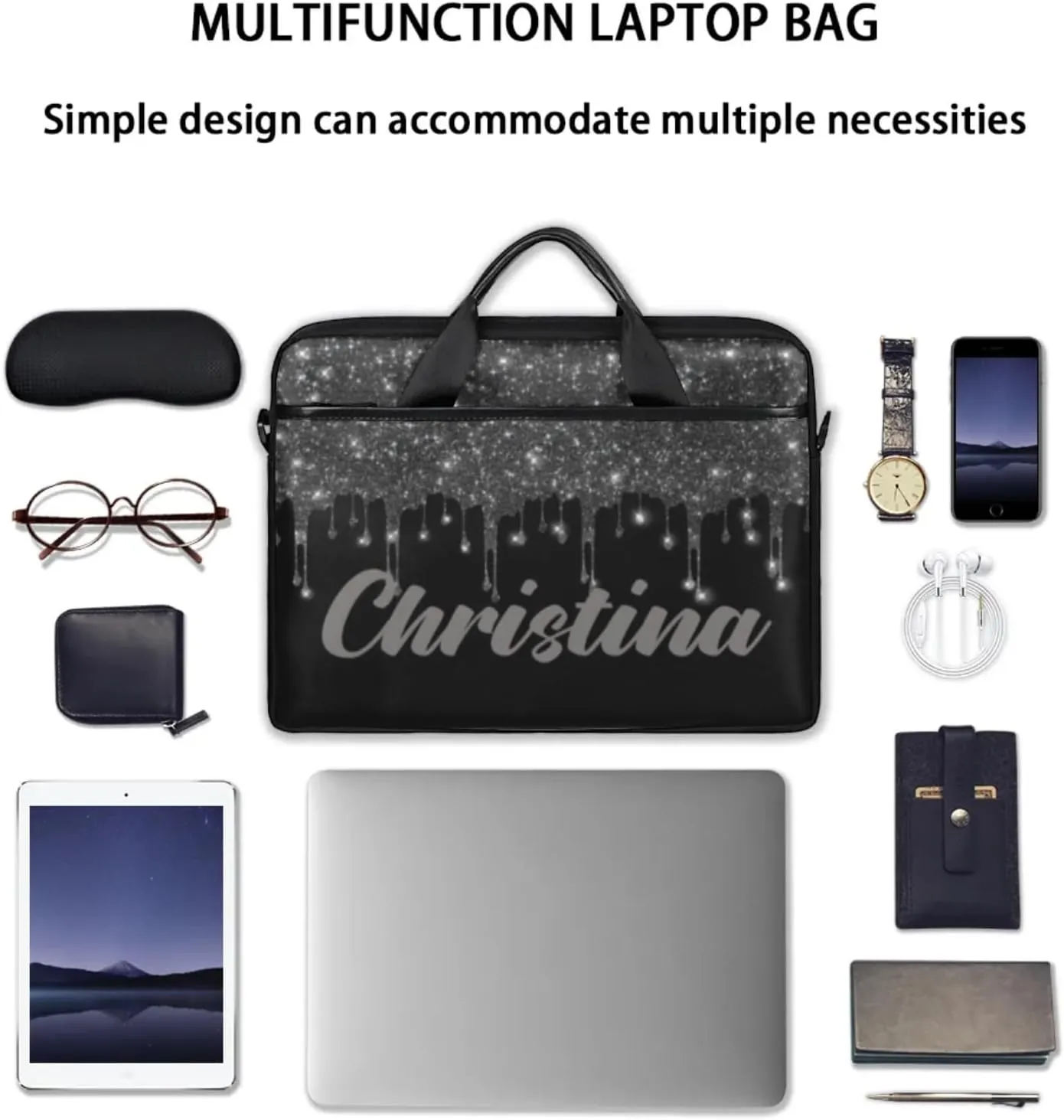 Personalized-Laptop-Bag-Case Briefcases Shoulder Bag for Women Man, Custom Computer Cases for Laptops