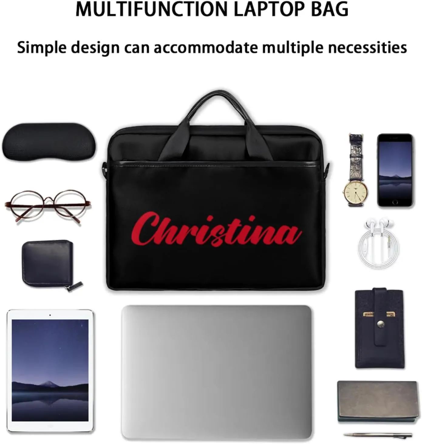 Personalized-Laptop-Bag-Case Briefcases Shoulder Bag for Women Man, Custom Computer Cases for Laptops