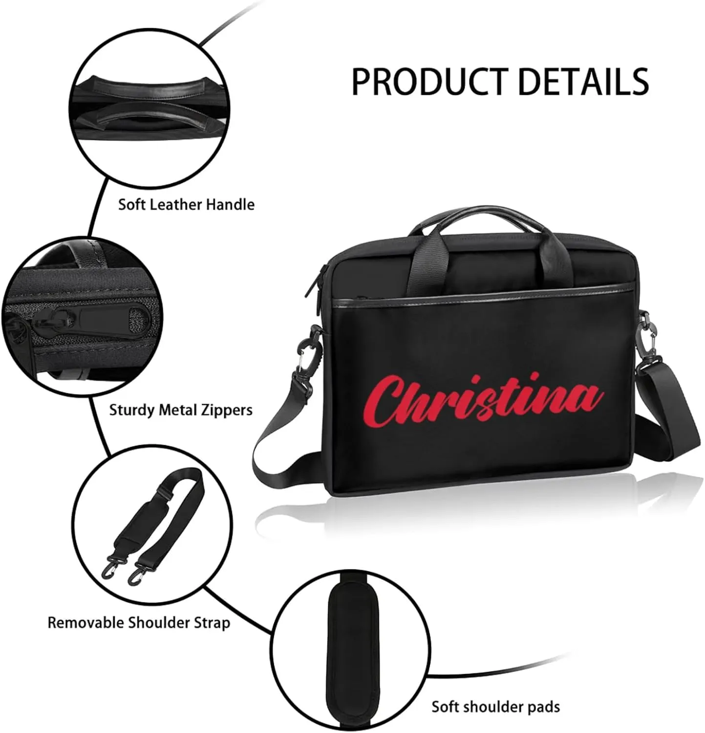 Personalized-Laptop-Bag-Case Briefcases Shoulder Bag for Women Man, Custom Computer Cases for Laptops