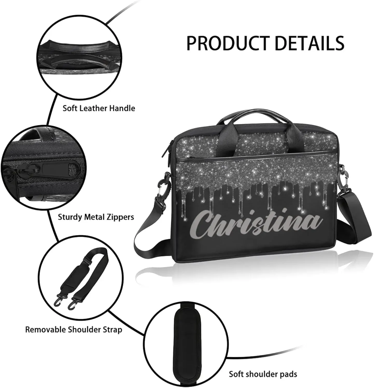 Personalized-Laptop-Bag-Case Briefcases Shoulder Bag for Women Man, Custom Computer Cases for Laptops