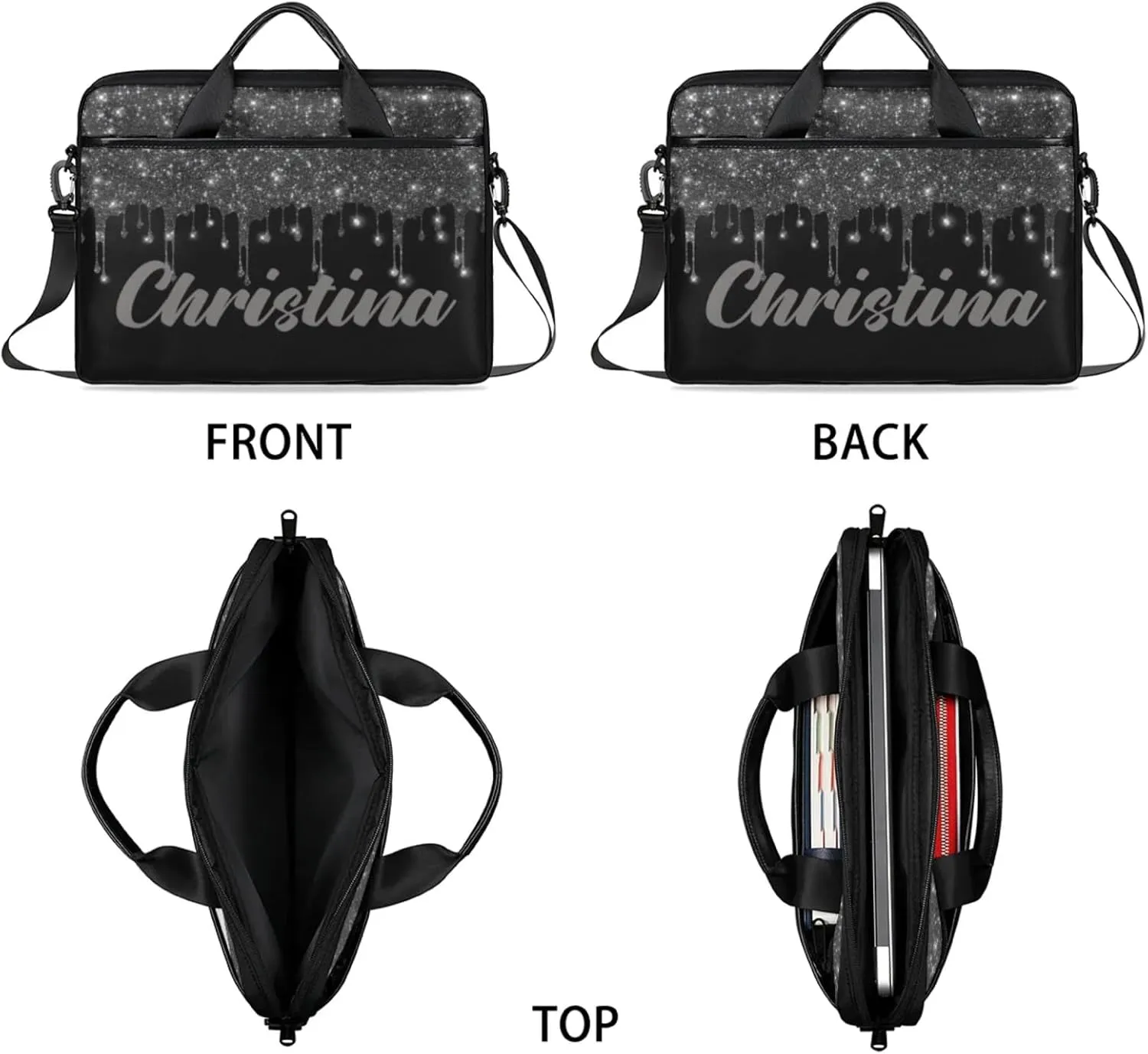 Personalized-Laptop-Bag-Case Briefcases Shoulder Bag for Women Man, Custom Computer Cases for Laptops