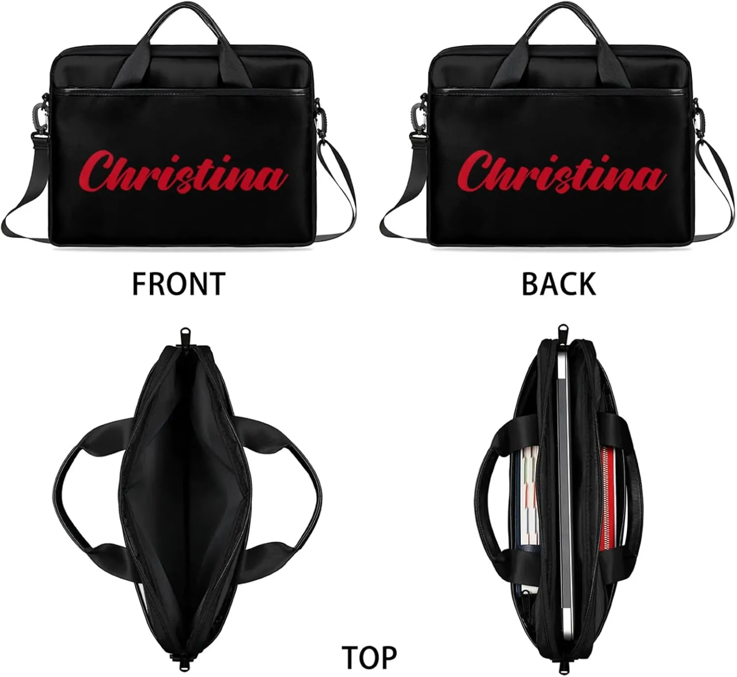 Personalized-Laptop-Bag-Case Briefcases Shoulder Bag for Women Man, Custom Computer Cases for Laptops