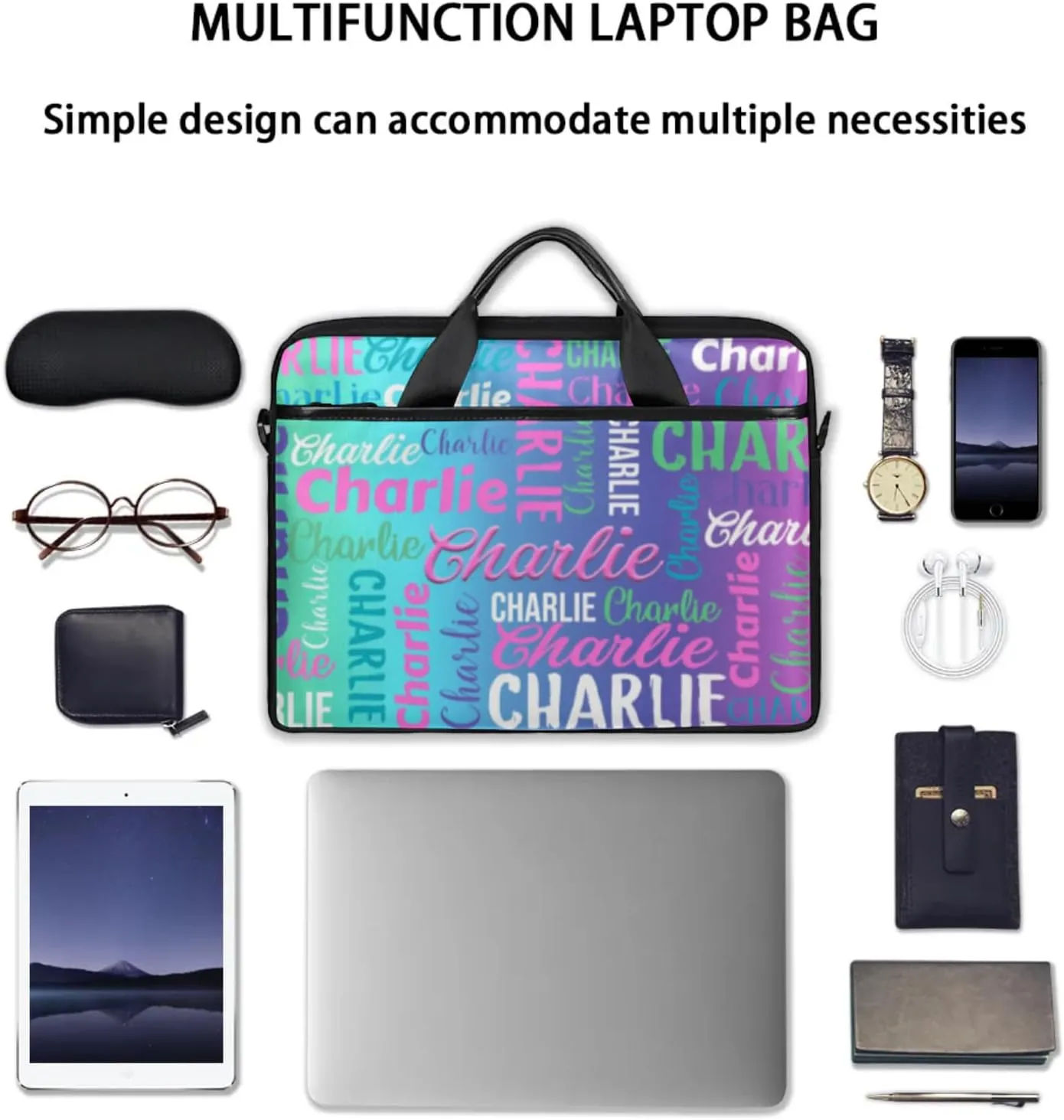 Personalized-Laptop-Bag-Case Briefcases Shoulder Bag for Women Man, Custom Computer Cases for Laptops