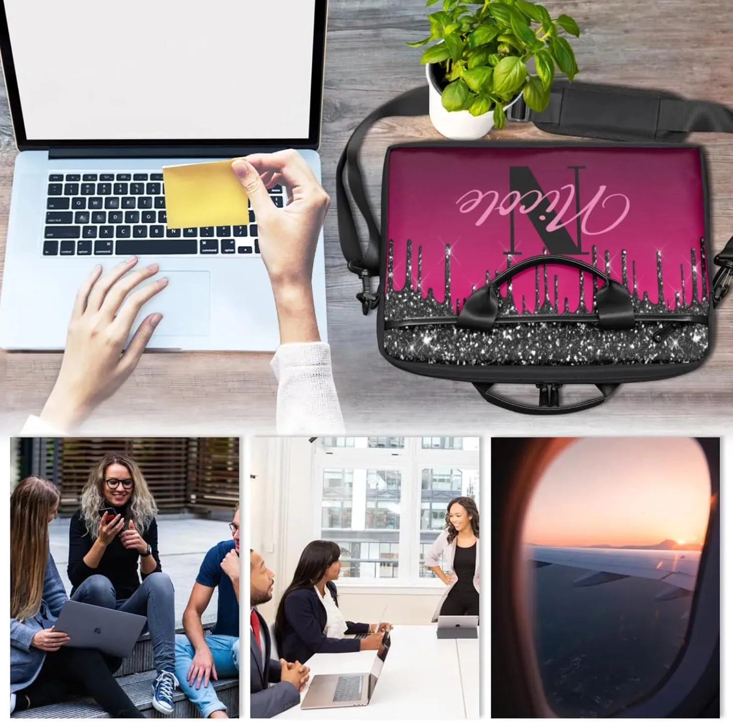 Personalized-Laptop-Bag-Case Briefcases Shoulder Bag for Women Man, Custom Computer Cases for Laptops