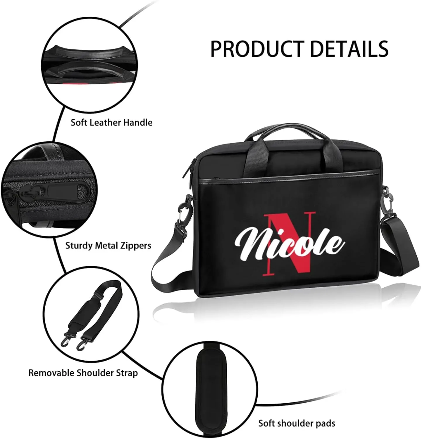 Personalized-Laptop-Bag-Case Briefcases Shoulder Bag for Women Man, Custom Computer Cases for Laptops