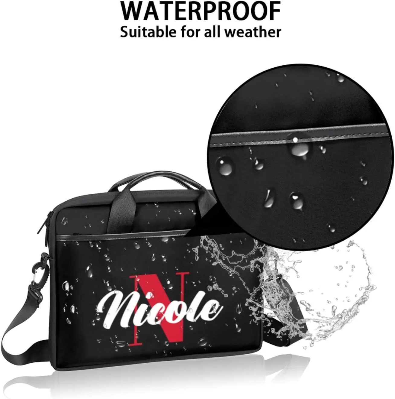 Personalized-Laptop-Bag-Case Briefcases Shoulder Bag for Women Man, Custom Computer Cases for Laptops