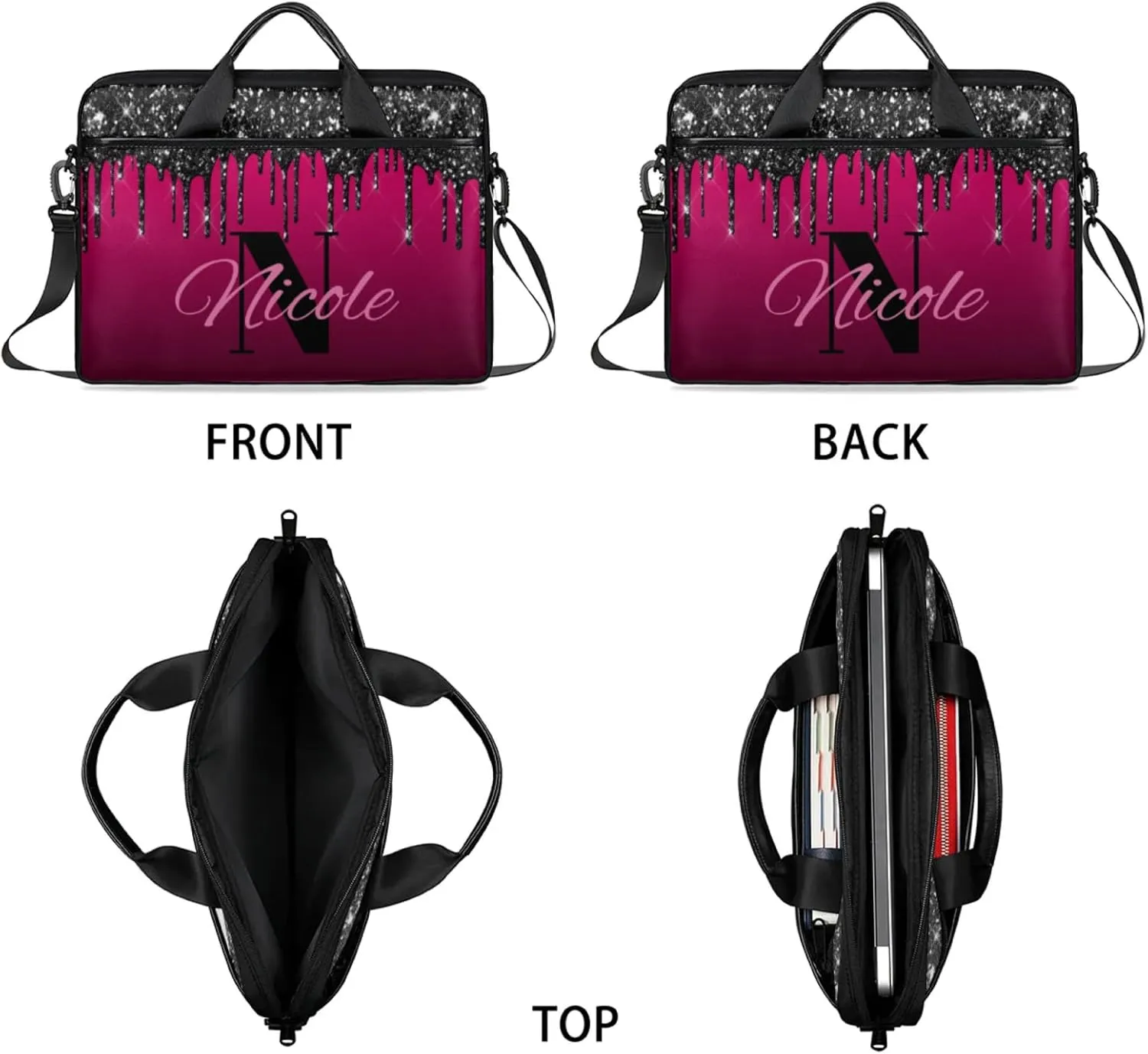 Personalized-Laptop-Bag-Case Briefcases Shoulder Bag for Women Man, Custom Computer Cases for Laptops