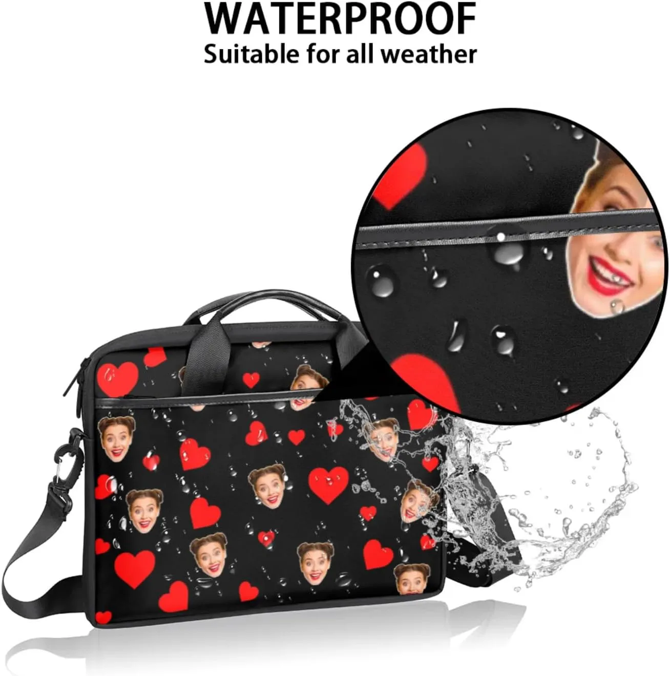 Personalized-Laptop-Bag-Case Briefcases Shoulder Bag for Women Man, Custom Computer Cases for Laptops