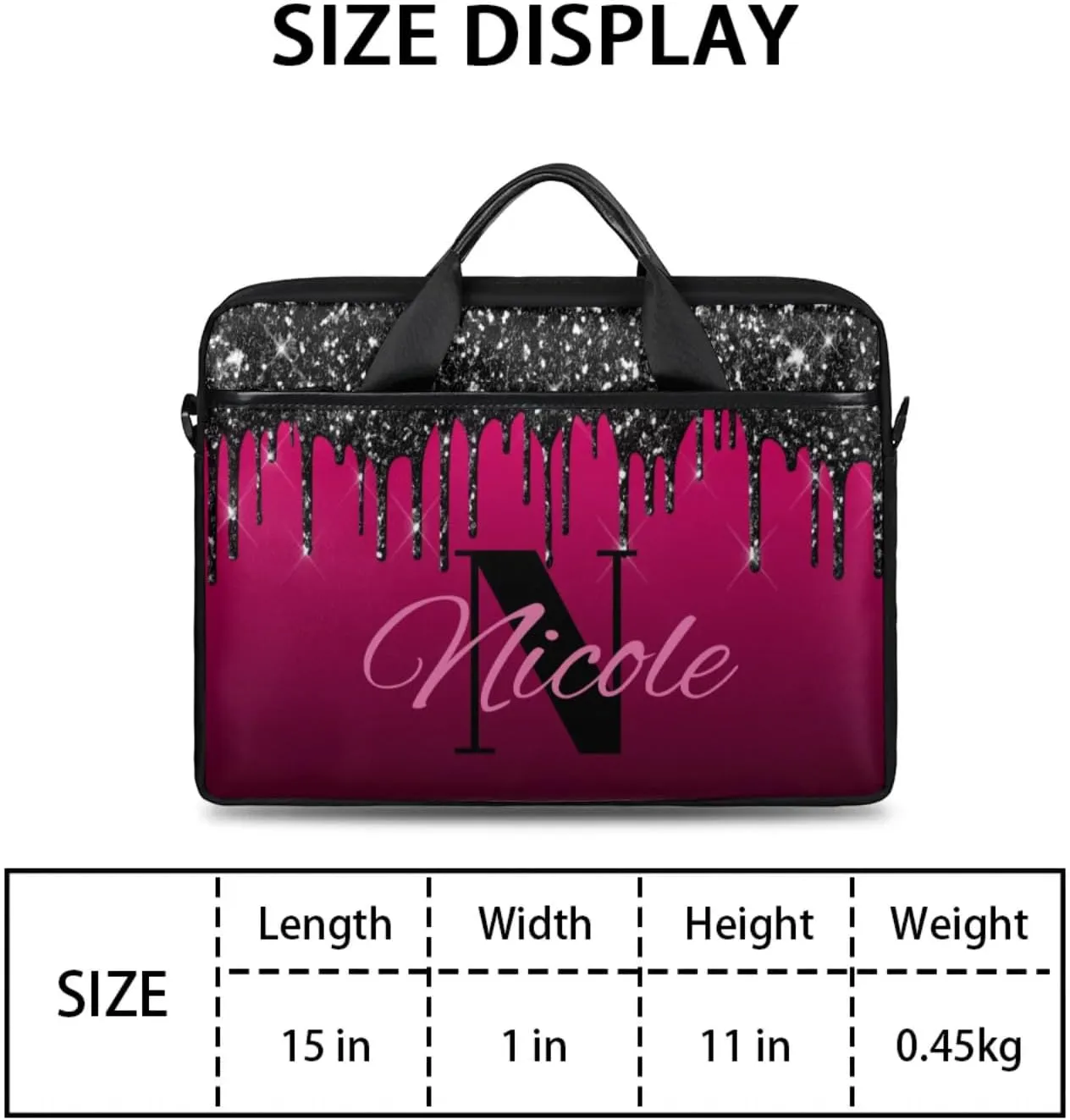 Personalized-Laptop-Bag-Case Briefcases Shoulder Bag for Women Man, Custom Computer Cases for Laptops