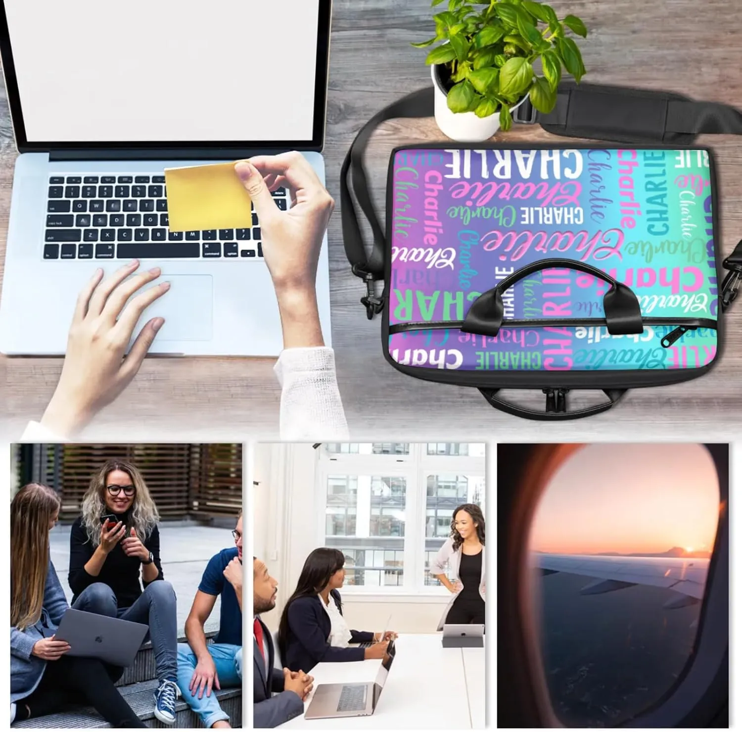 Personalized-Laptop-Bag-Case Briefcases Shoulder Bag for Women Man, Custom Computer Cases for Laptops