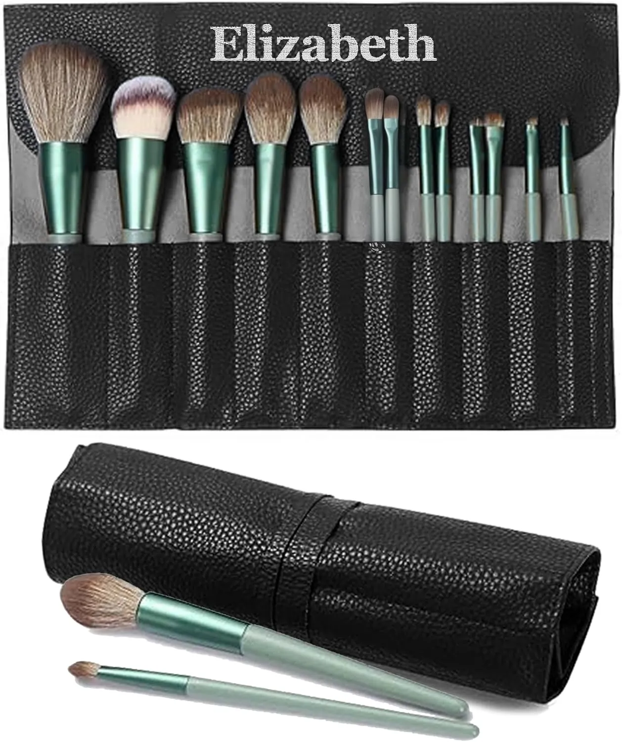 Personalized Makeup Brush Case with Custom Name, Embroidered Travel Makeup Bags, Make Up Brushes Holders Roll, Brush Holder Makeup, Organizer Brushes Pouch Travel Make Up Case Organizer