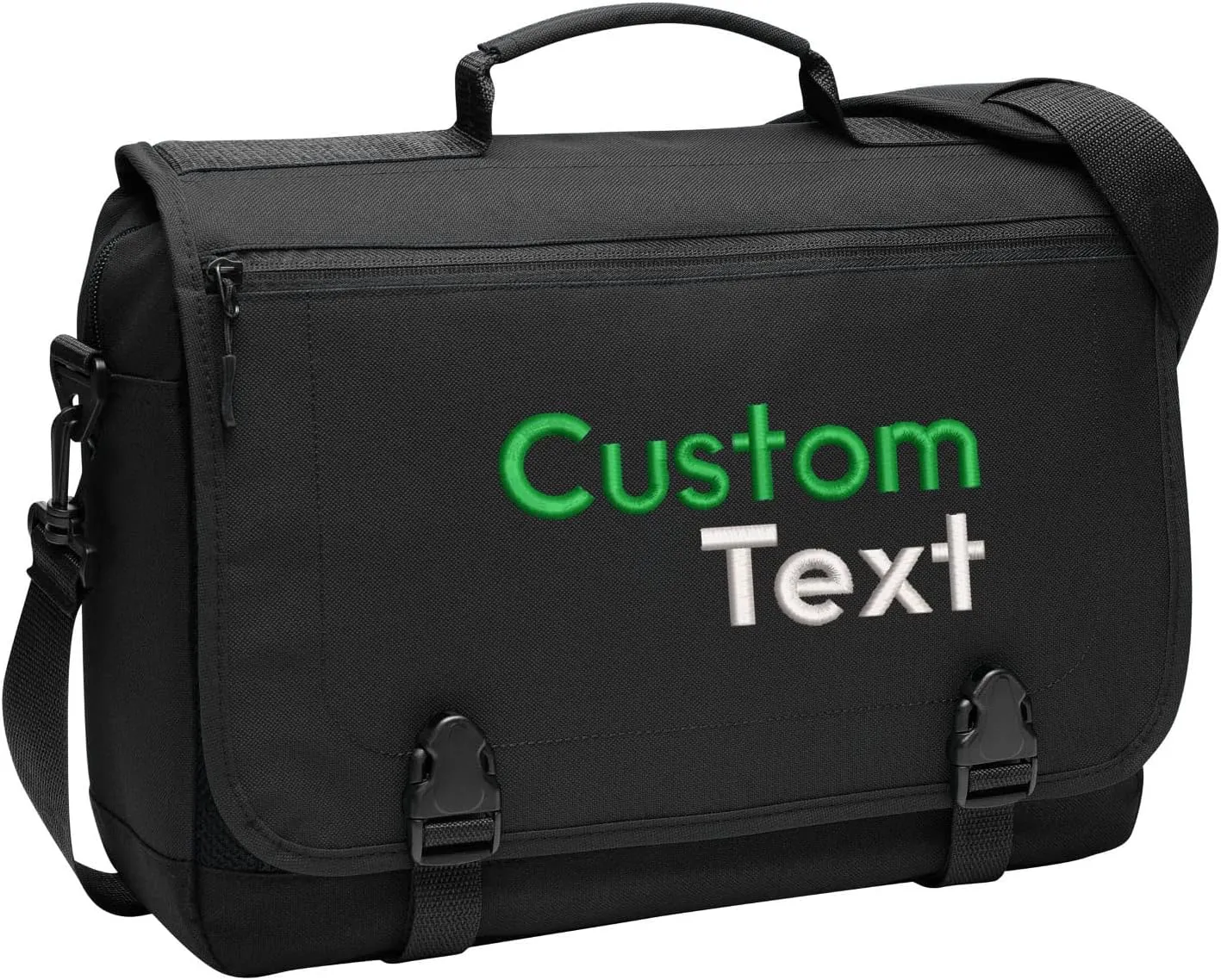 Personalized Messenger Laptop Briefcases - Add Your Embroidered Text, Monogram or Logo - Custom Shoulder Bag