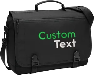 Personalized Messenger Laptop Briefcases - Add Your Embroidered Text, Monogram or Logo - Custom Shoulder Bag