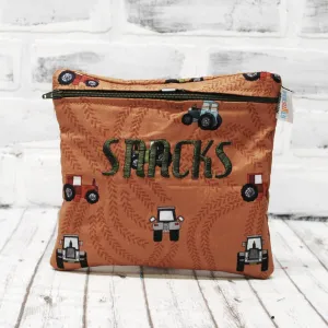 Personalized Tractor Trails Reusable Food Bag