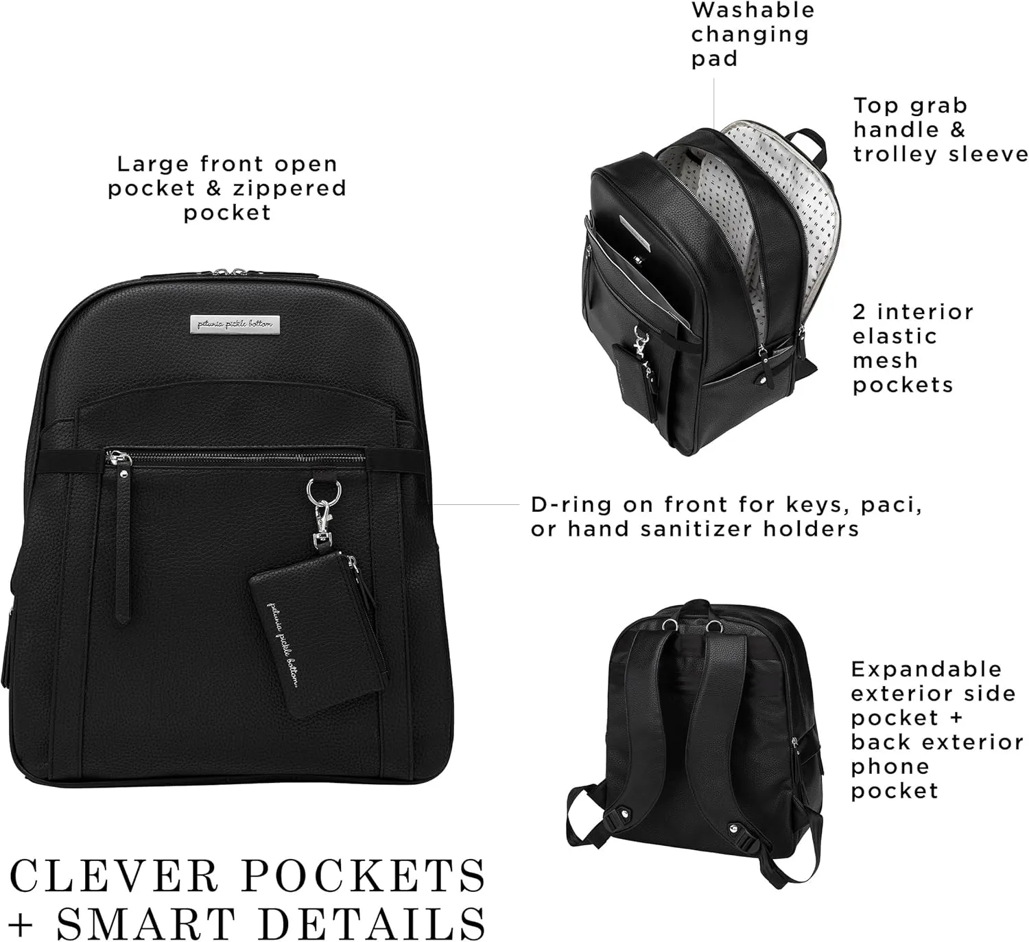 Petunia Pickle Bottom 2-in-1 Provisions Breast Pump & Diaper Bag, Designed for Busy Parents, Spacious Main Compartment, Ebony