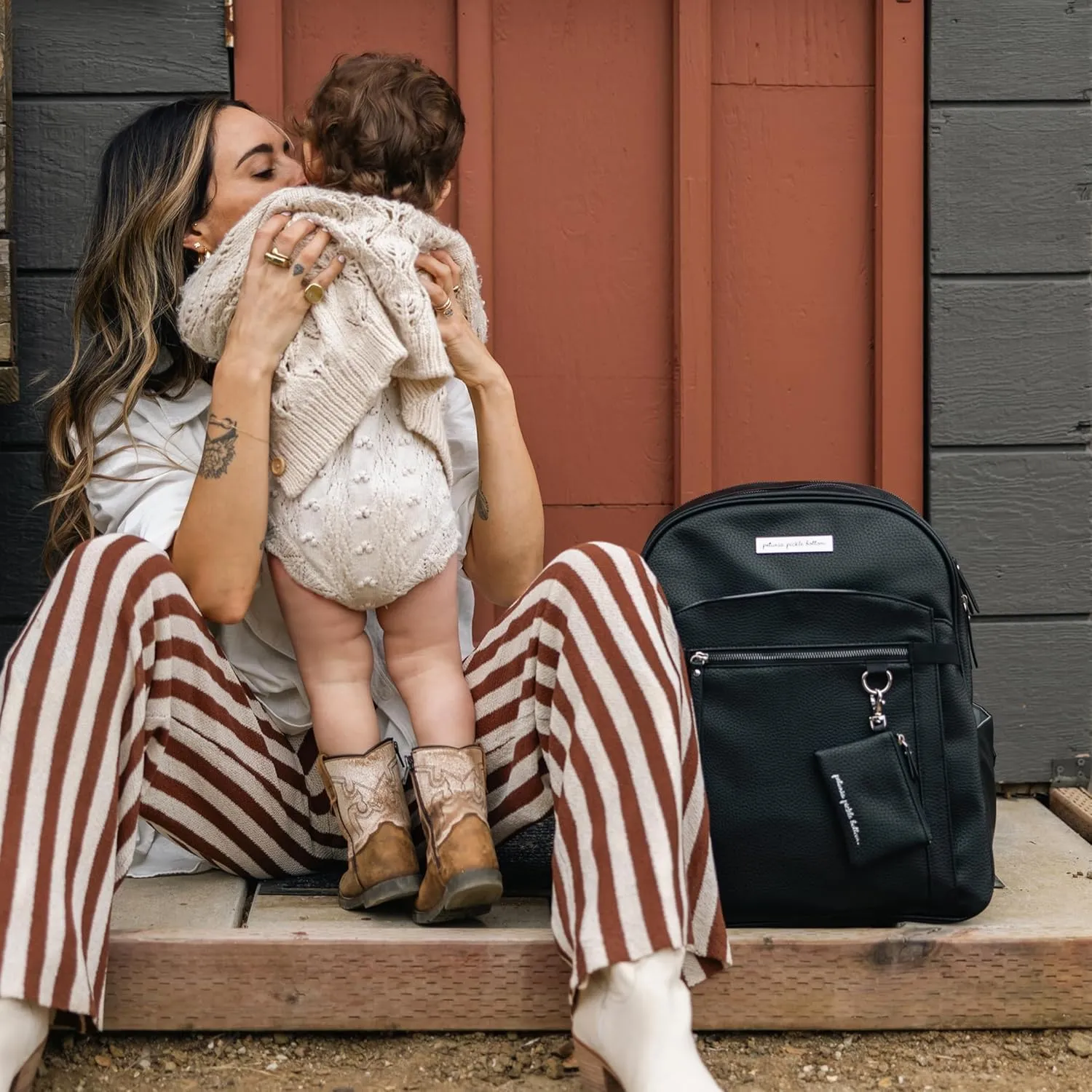 Petunia Pickle Bottom 2-in-1 Provisions Breast Pump & Diaper Bag, Designed for Busy Parents, Spacious Main Compartment, Ebony