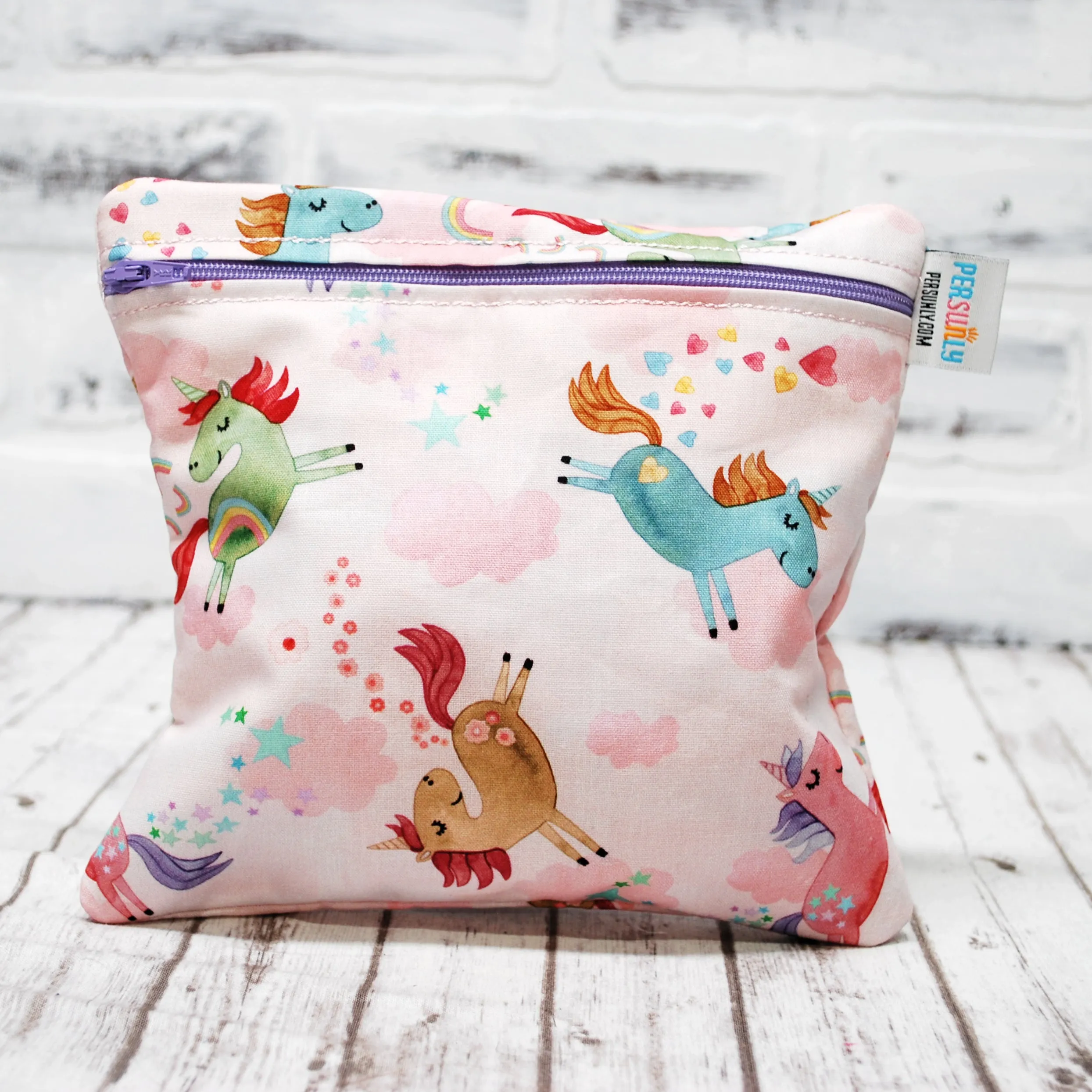 Pink Chubby Unicorn Personalized Reusable Bag