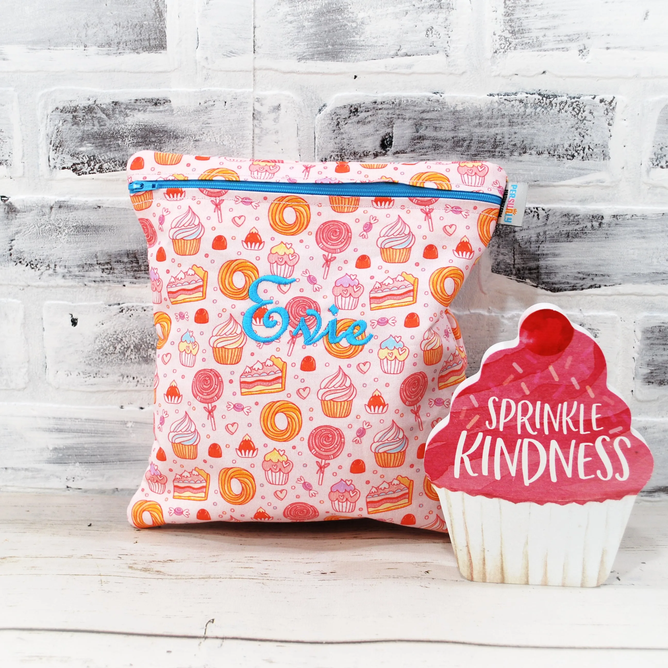 Pink Cupcakes and Sweets Personalized Reusable Food Bag