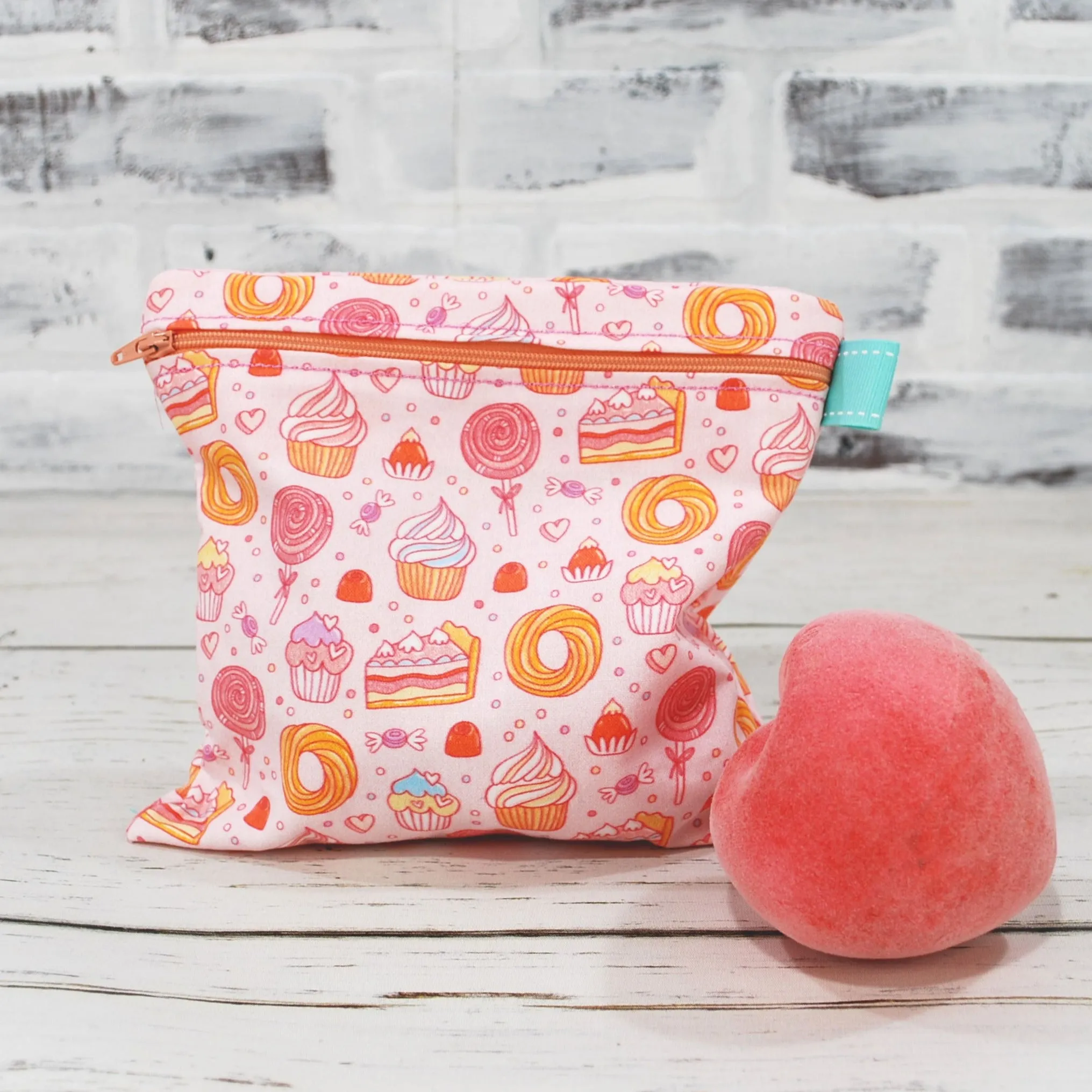 Pink Cupcakes and Sweets Personalized Reusable Food Bag