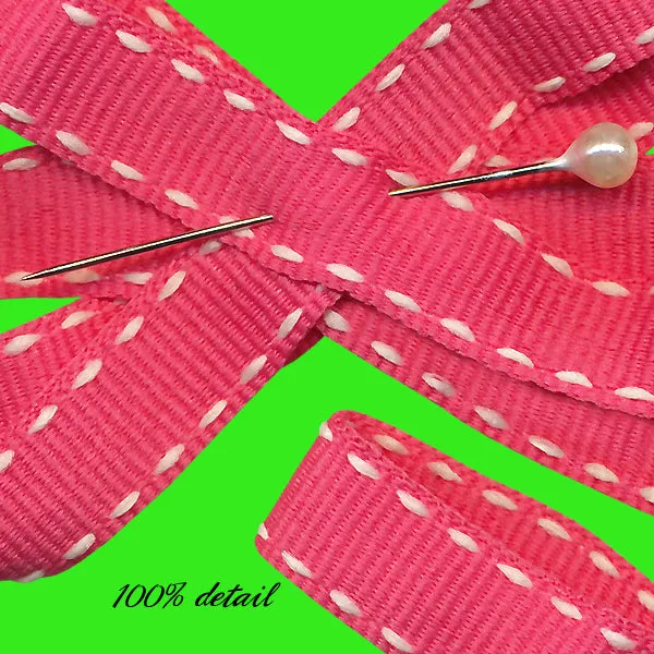 Pink Saddle Stitched Ribbons