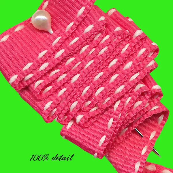 Pink Saddle Stitched Ribbons