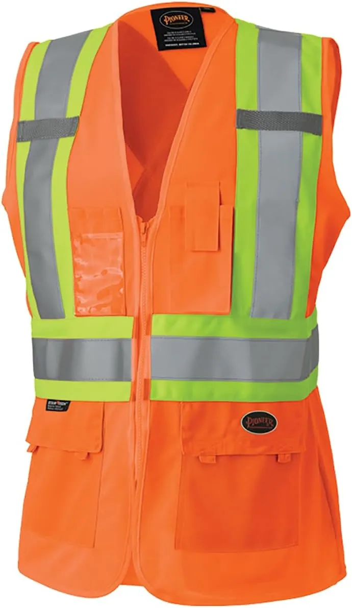 Pioneer Safety Vest for Women With Pockets - Hi-Vis Reflective Tape - For Construction