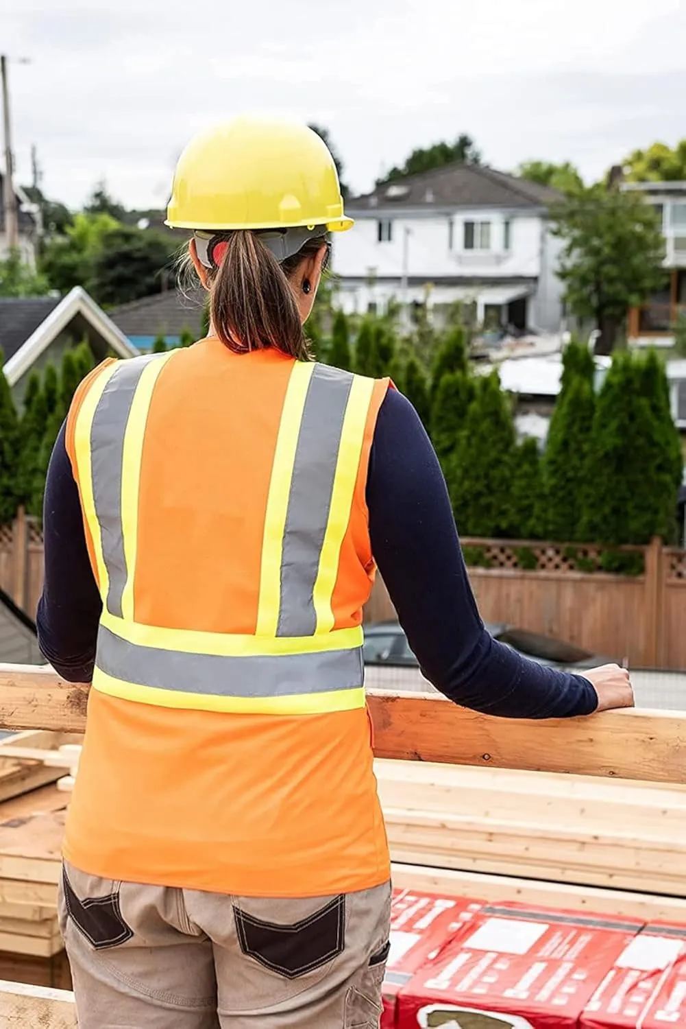 Pioneer Safety Vest for Women With Pockets - Hi-Vis Reflective Tape - For Construction