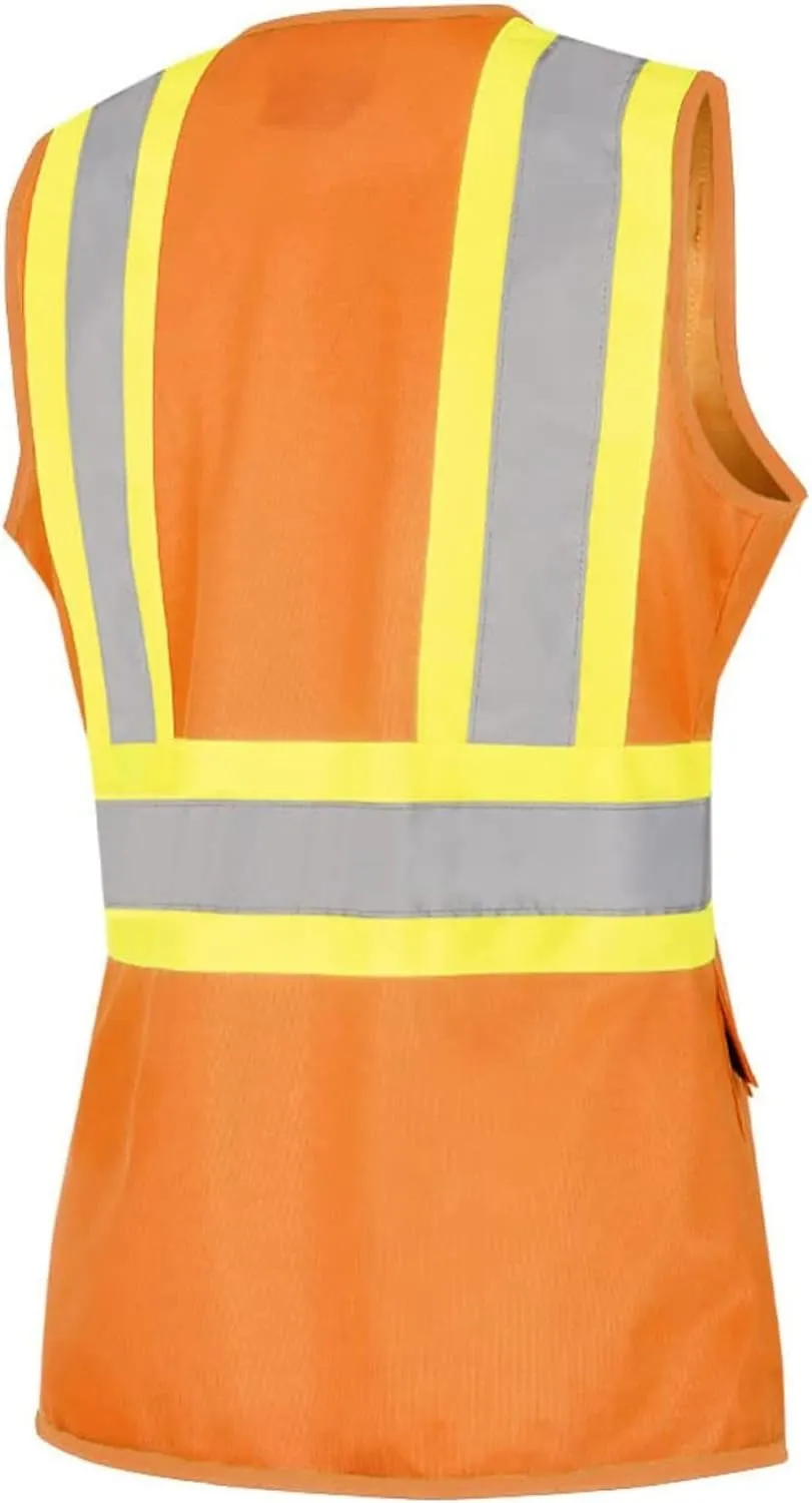Pioneer Safety Vest for Women With Pockets - Hi-Vis Reflective Tape - For Construction
