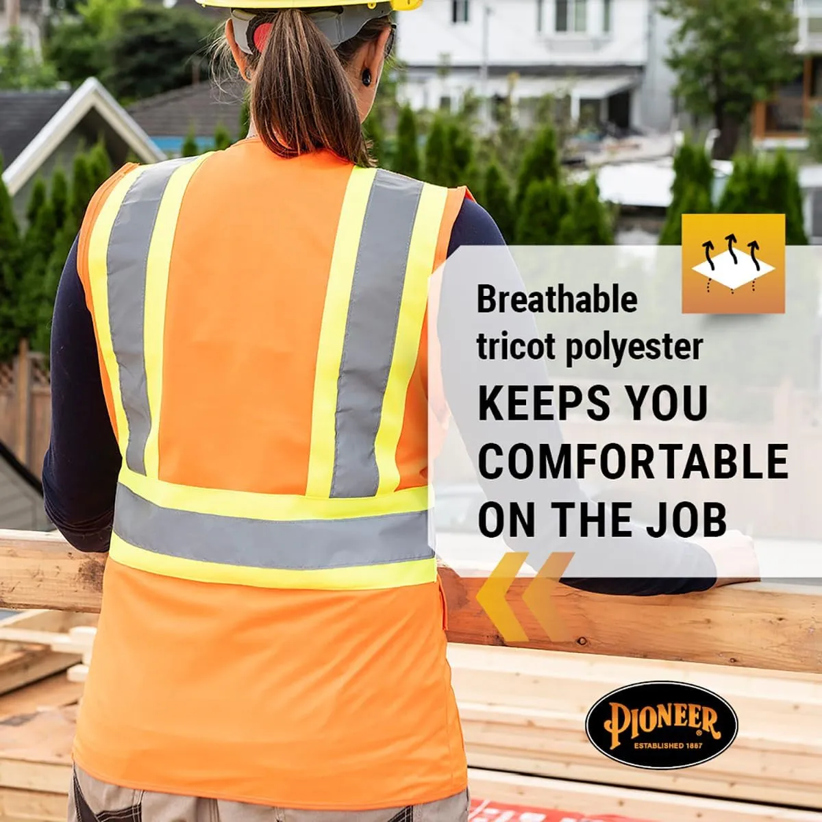 Pioneer Safety Vest for Women With Pockets - Hi-Vis Reflective Tape - For Construction