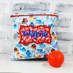 Pirate Sea Animals Personalized Reusable Food Bag