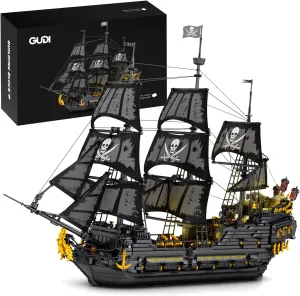 Pirate Ship Black Pearl Building Sets for Adults(4708 Pieces), Pirate Ship Black Pearl with Tiered Design, Attractive Pirate Toys Building Blocks Pirate Ship Large Model, Gifts for Teens Adults