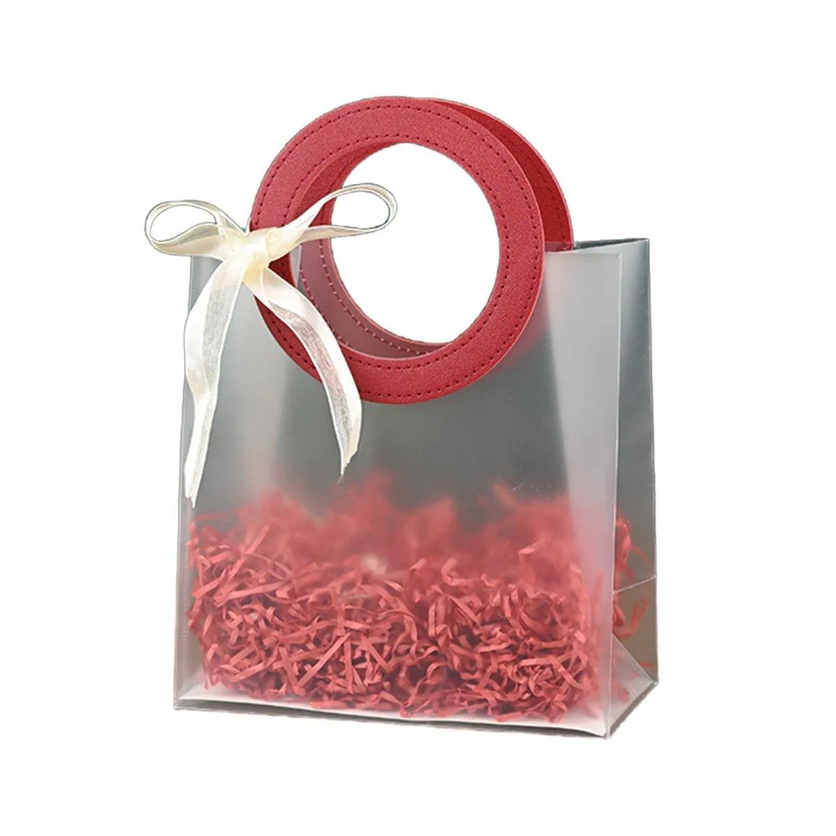 Plastic Frosted Totes Gift Bags 20PCS Transparent