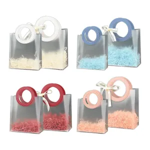 Plastic Frosted Totes Gift Bags 20PCS Transparent