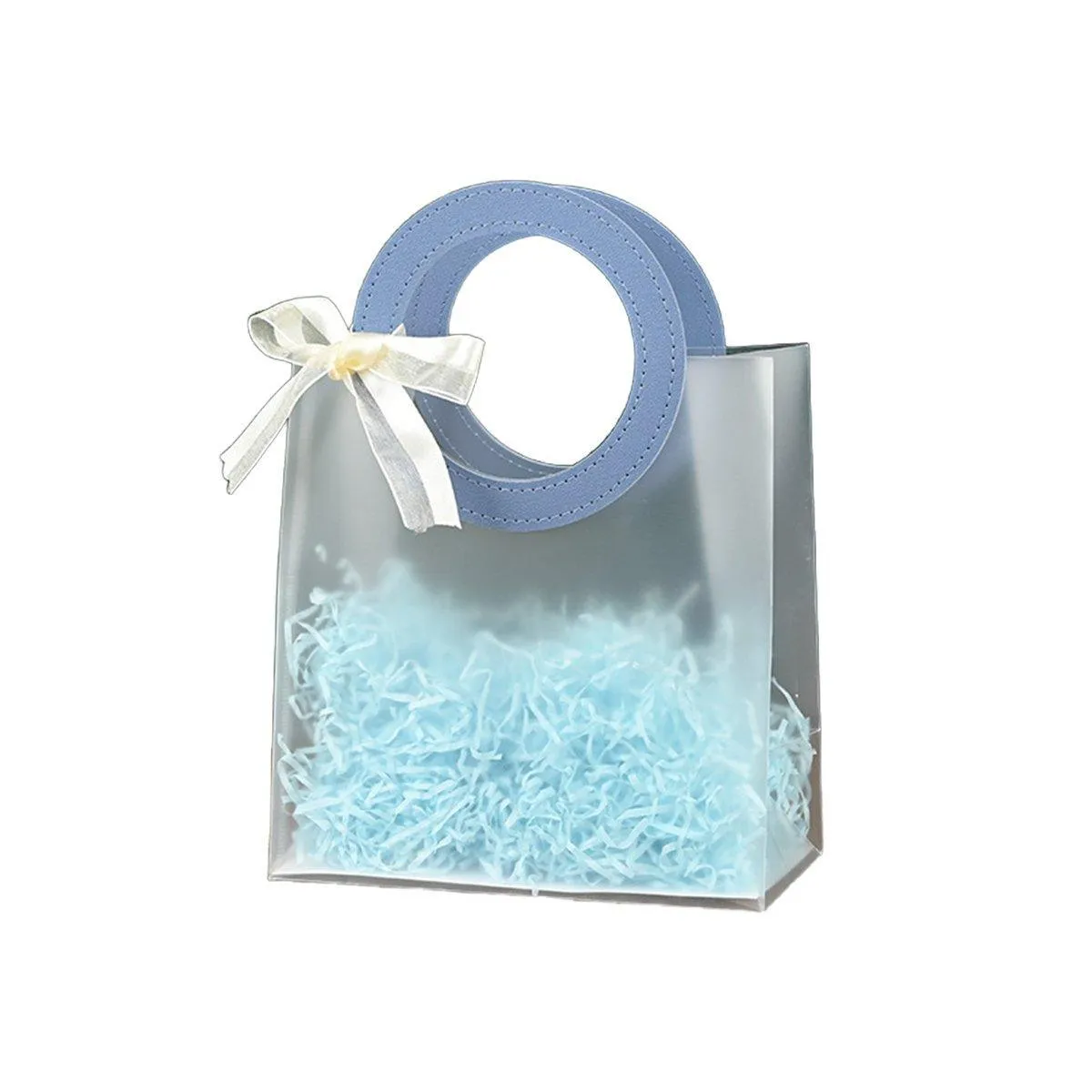 Plastic Frosted Totes Gift Bags 20PCS Transparent