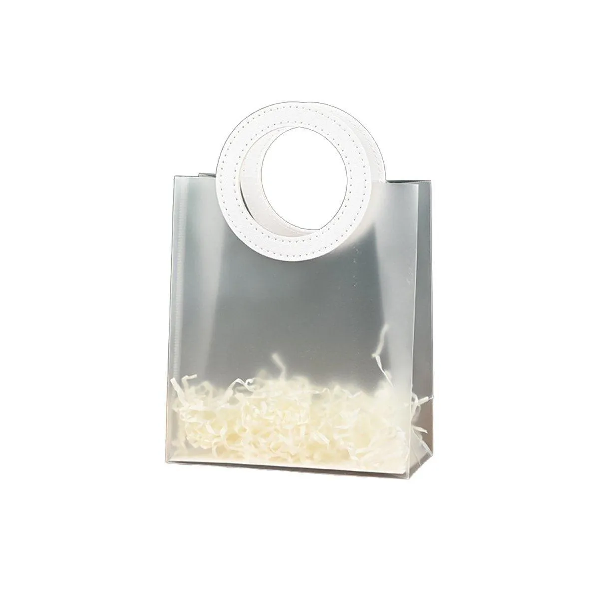 Plastic Frosted Totes Gift Bags 20PCS Transparent