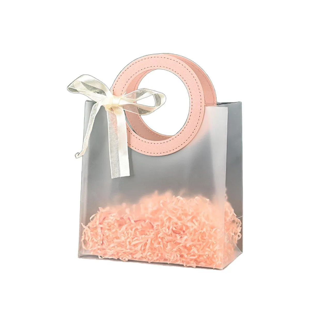 Plastic Frosted Totes Gift Bags 20PCS Transparent