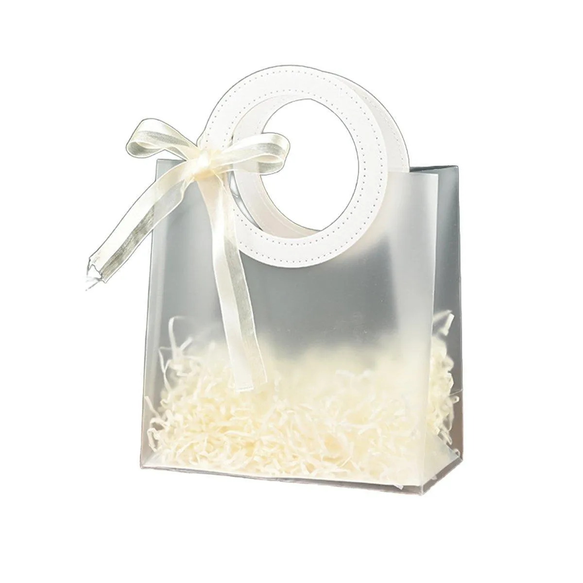 Plastic Frosted Totes Gift Bags 20PCS Transparent