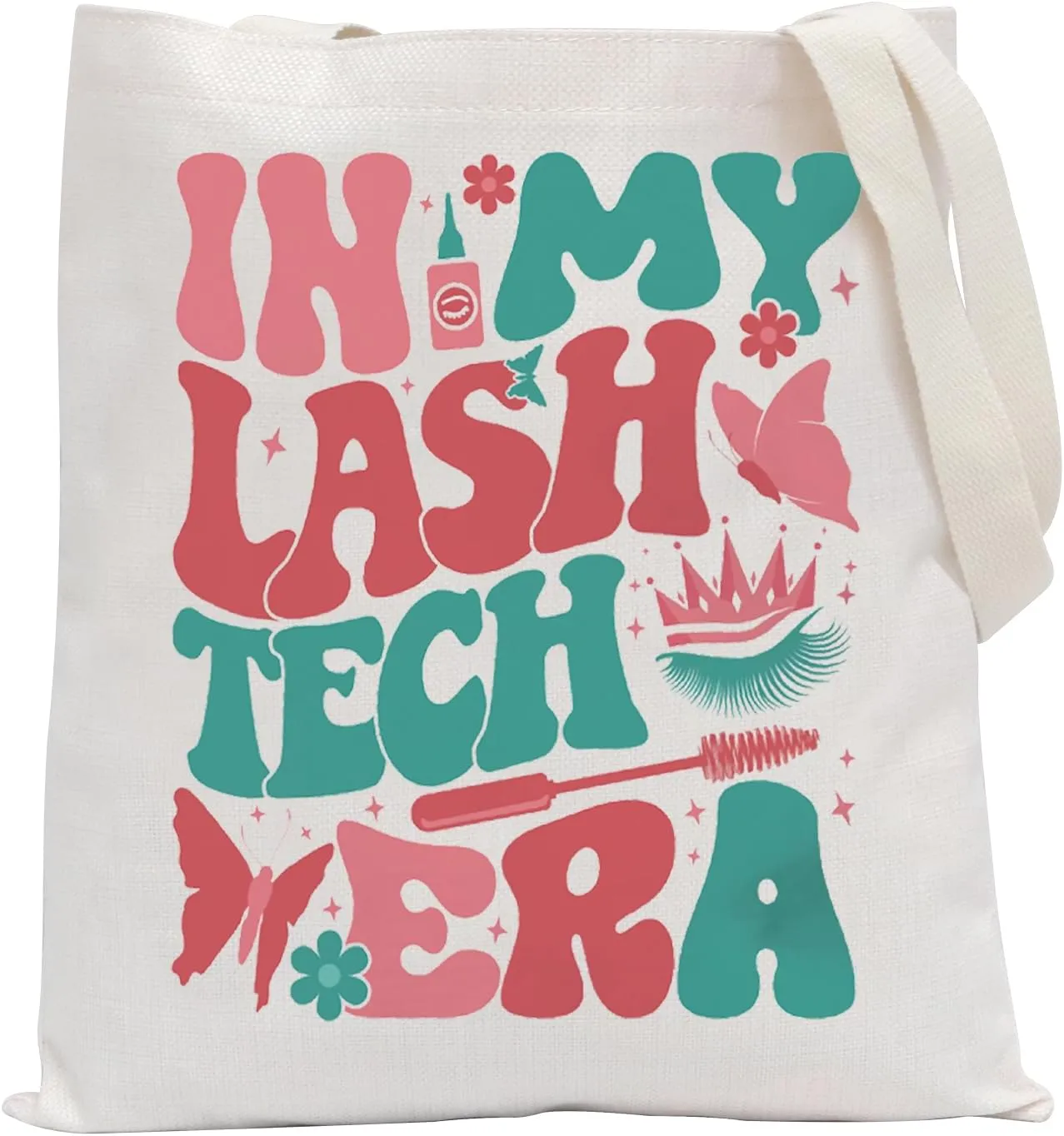 POFULL Lash Artist Shoulder Bag Lash Tech Gifts Eyelashes Artist Gift In My Lash Tech Era Tote Bag