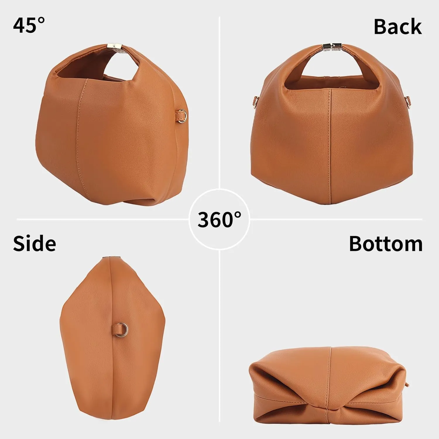 Polene Luxury Faux Leather Top Handle Bags for Women