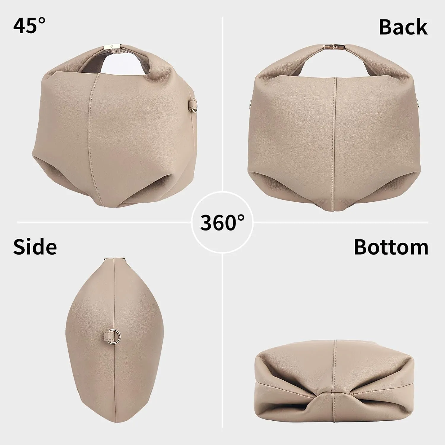 Polene Luxury Faux Leather Top Handle Bags for Women