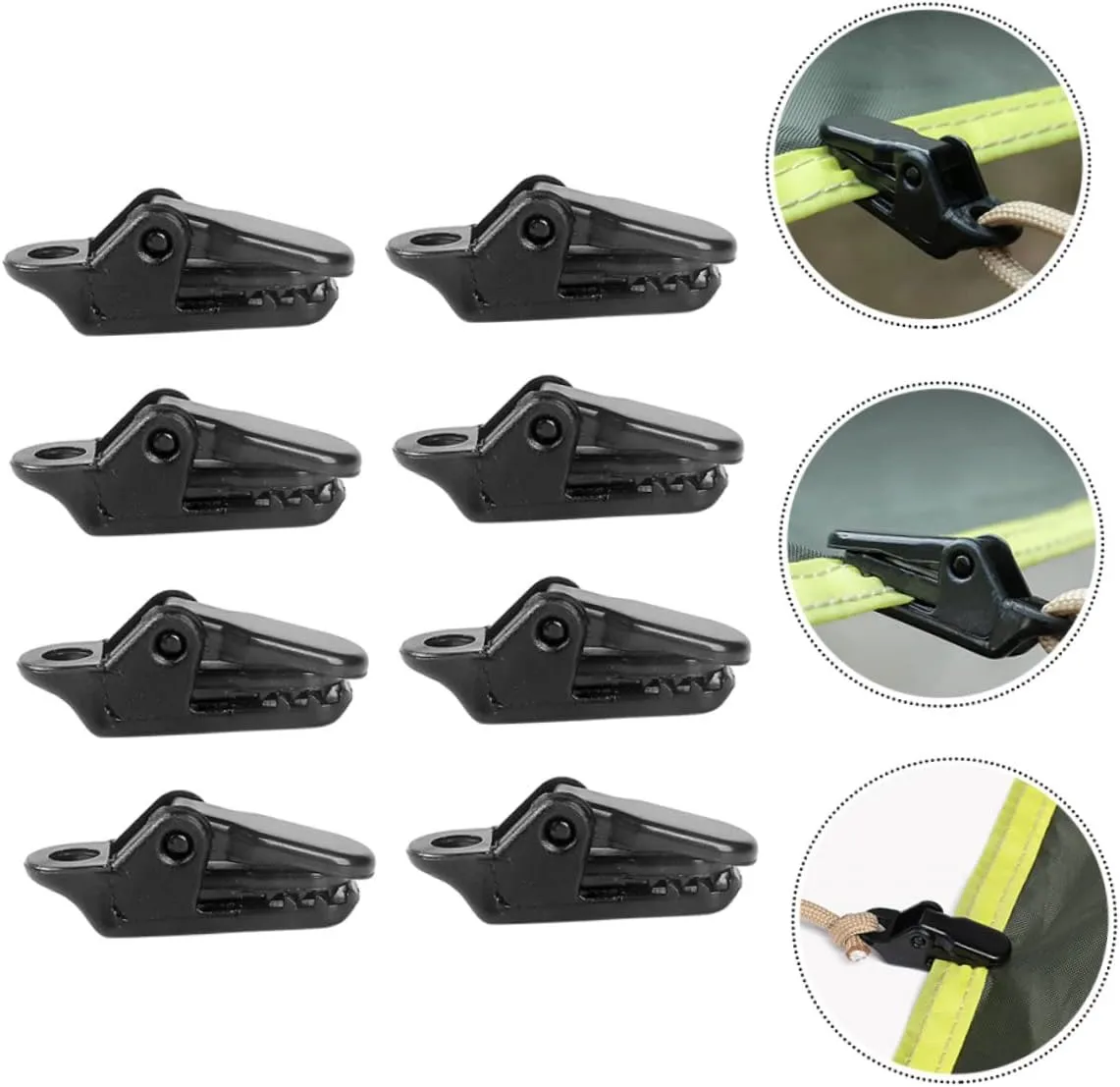 POPETPOP 100pcs Tent Fastener Clips Wind Resistant Camping Tarp Holders Easy Install Double Design for Secure Outdoor Use for Hiking and Backpacking