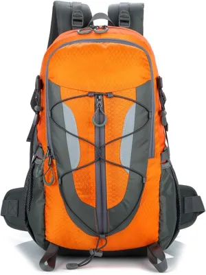 PORRASSO 30L Hiking Backpack Waterproof Rucksack Trekking Daypack Durable Backpack for Women Men Camping Climbing Travel Outdoor Sports Orange