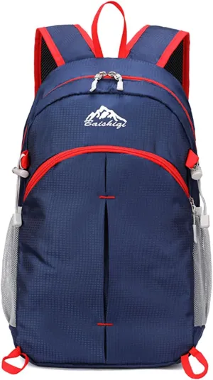 PORRASSO Foldable Backpack Hiking Daypack 20L Rucksack Lightweight Waterproof Backpack for Women Men Camping Travel Outdoor Sports Dark Blue